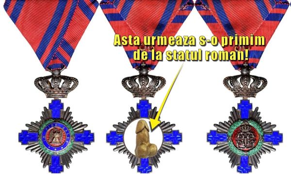 Pentru că în România sunt şi persoane rămase nemedaliate va fi înfiinţat Ordinul Naţional Steaua României în Grad de Pulifrici.
