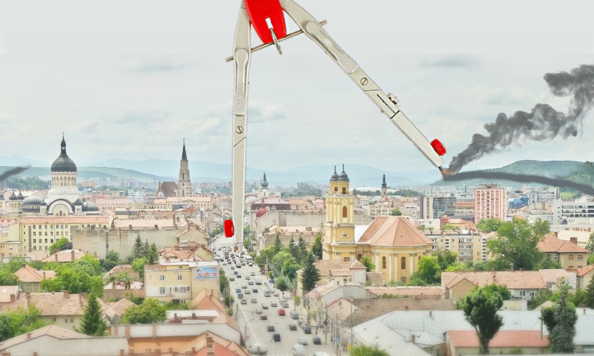 Boc a achiziţionat un compas enorm cu care să traseze un buric în jurul Clujului.