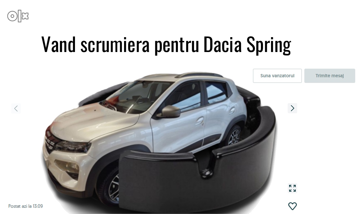 Vând scrumieră pentru Dacia Spring.